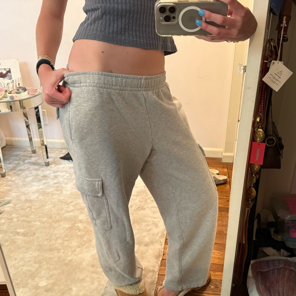 Grey Aritzia TNA cargo sweatpants